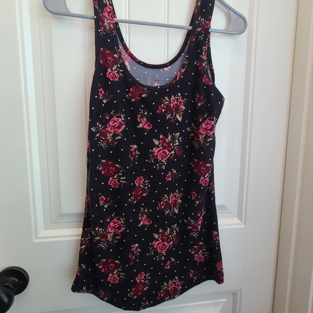 Polka dot tank top with floral